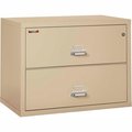 Fire King Fireking Fireproof 2 Drawer Lateral File Cabinet - Letter-Legal Size 37-1/2"W x 22"D x 28"H - Putty 23822CPA